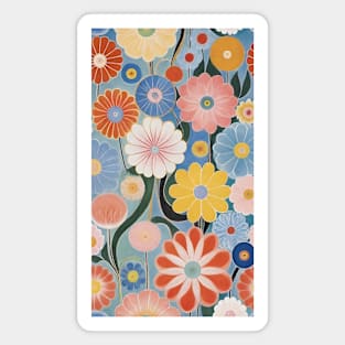 Hilma's Floral Symphony: Abstract Blossoms Inspired by Klint Magnet